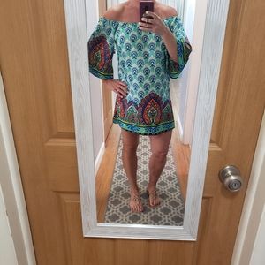 Off the shoulder summer dress with bell sleeves